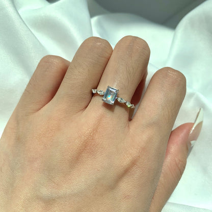 [Luck&Love]1.0 Carat Dainty Resplendent Radiant Cut Daily Ring