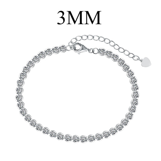 [Luck&Love]Ornate  Sparkling Round Cut Daily Bracelet