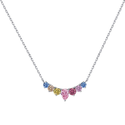 [Luck&Love]Dainty Colorful Heart Necklace