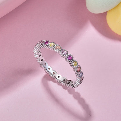 [Luck&Love]Exquisite Colorful Round Cut Party Ring