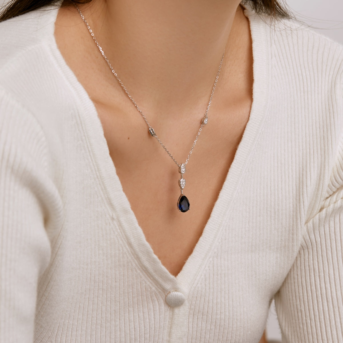 [Luck&Love]Dazzling Pear Cut Necklace