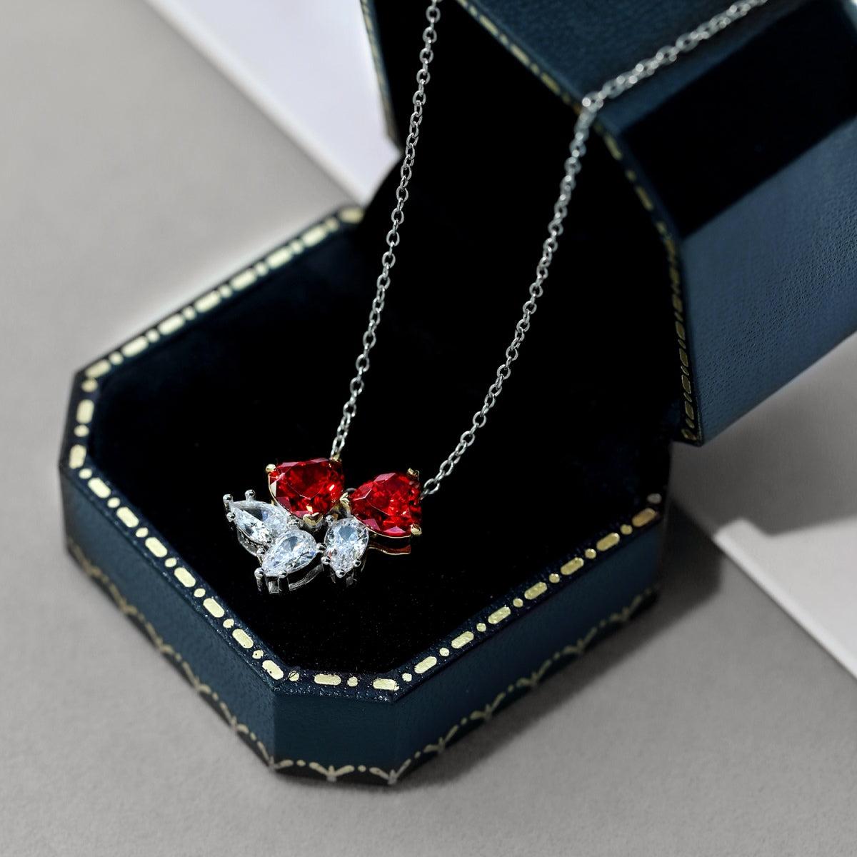 [Luck&Love]Dainty Red Heart Necklace