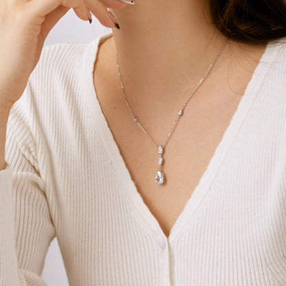 [Luck&Love]Dazzling Pear Cut Necklace