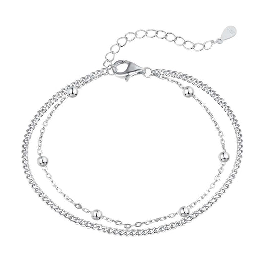 [Luck&Love]Delicate Bead Double Layer Bracelet