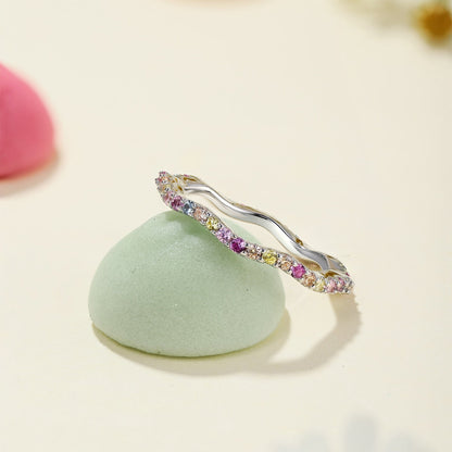 [Luck&Love]Dainty Colorful Round Cut Party Ring