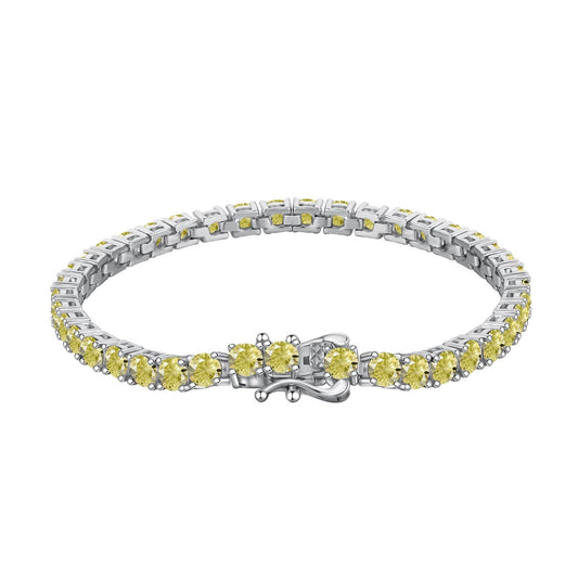 [Luck&Love]Ornate Dazzling Round Cut Tennis Bracelet