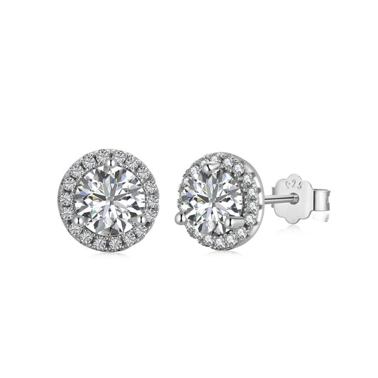 [Luck&Love]Classic Princess Round Shape Earrings