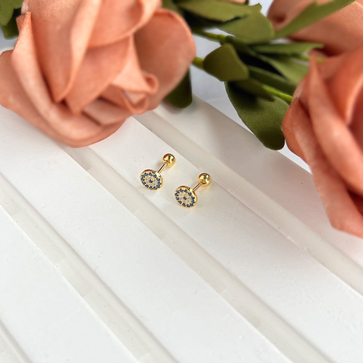 [Luck&Love]Devil's Eye Ear Bone Nail Earrings