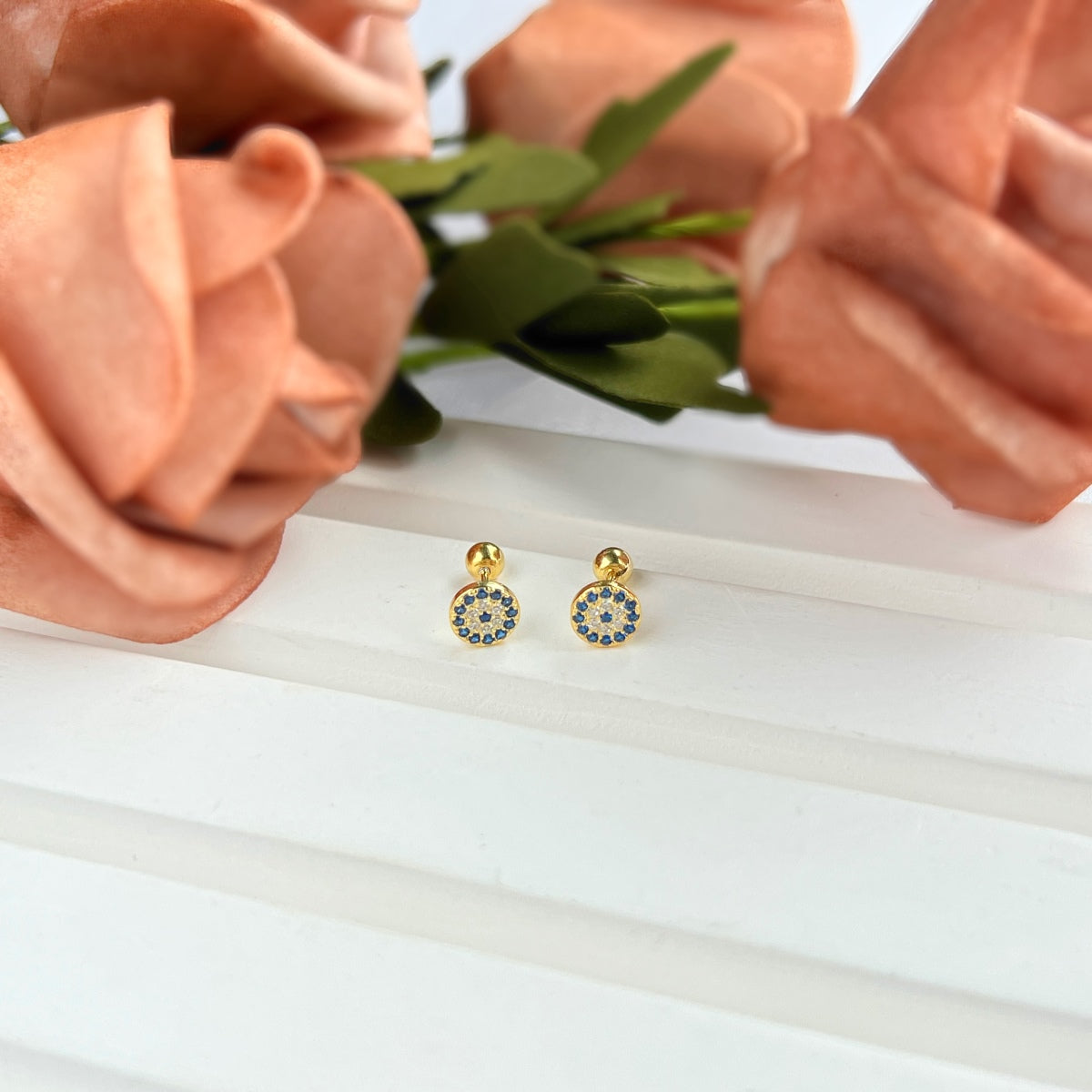 [Luck&Love]Devil's Eye Ear Bone Nail Earrings