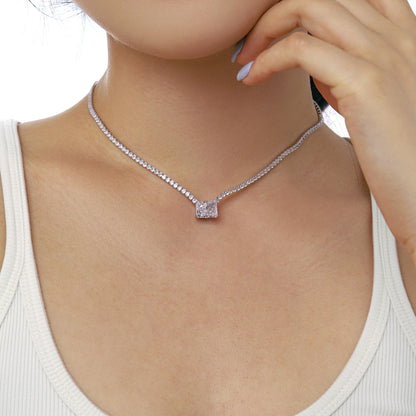 [Luck&Love]4.0 Carat Elegant Radiant Cut Necklace