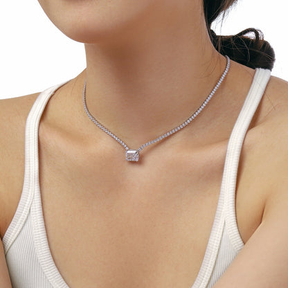 [Luck&Love]4.0 Carat Elegant Radiant Cut Necklace