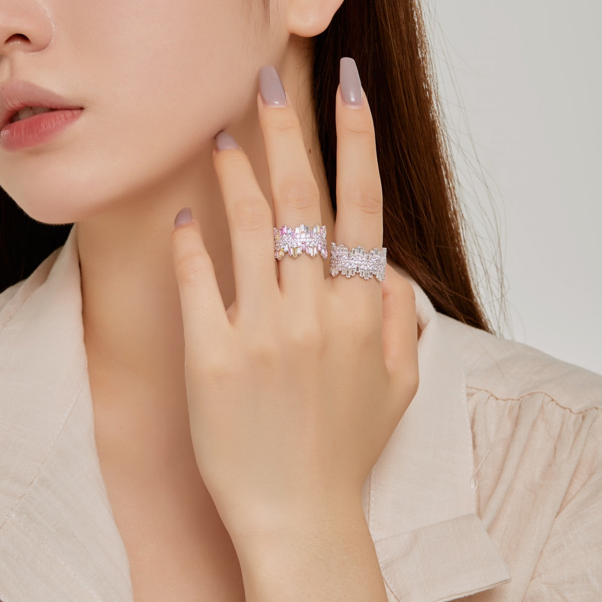 [Luck&Love]Luxurious Colorful Radiant Cut Daily Ring