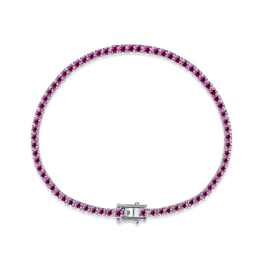 [Luck&Love]Dazzling Colorful Round Cut Daily Bracelet