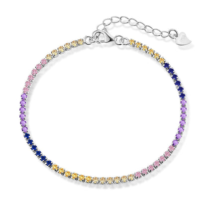 [Luck&Love]Radiant Shinning Princess Cut Tennis Bracelet