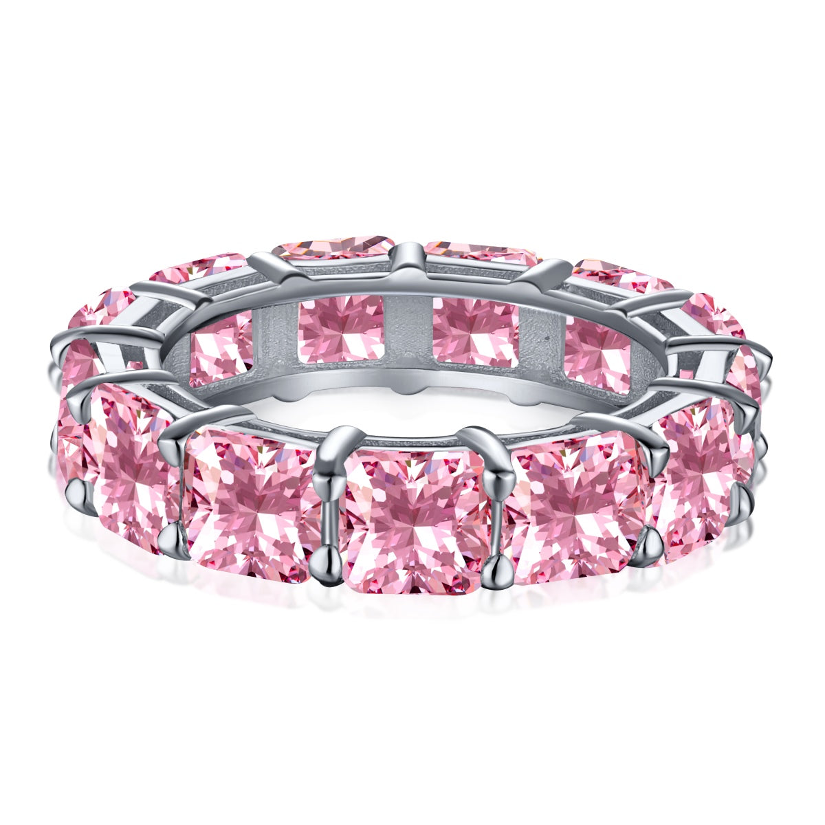 [Luck&Love]Elegant Princess Cut Tennis Ring