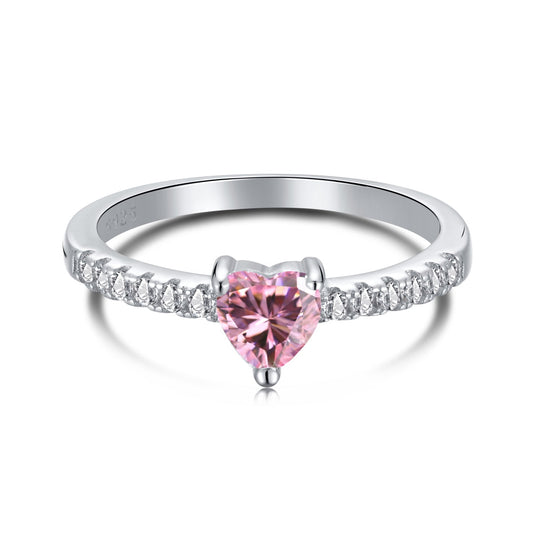 [Luck&Love]0.5 Carat CaratEternity Charming Heart Shape Lover Ring