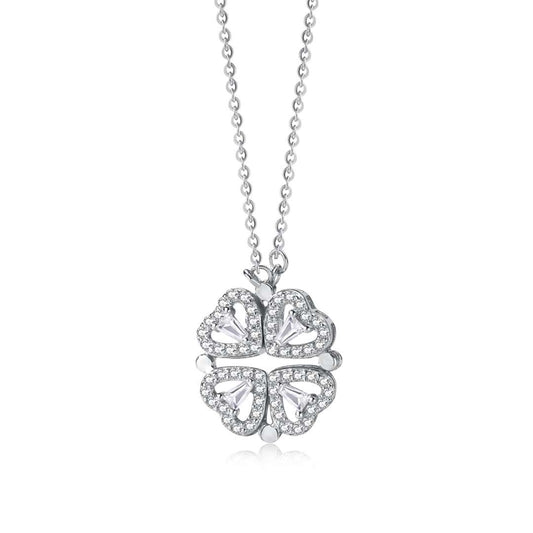 [Luck&Love]Ornate Heart Cut Flower Shape Necklace