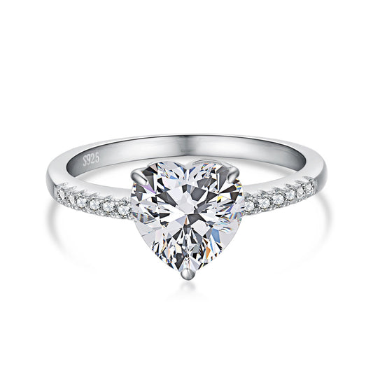 [Luck&Love]2.0 Carat Dazzling Lustrous Heart Cut Lover Ring