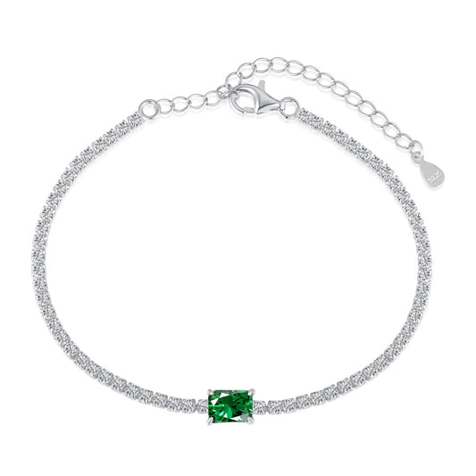 [Luck&Love]1.0 Carat Unique Emerald Cut Banquet Bracelet