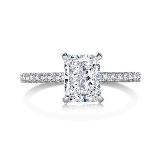 [Luck&Love]2.0 Carat Dazzling Sparkling Radiant Cut Party Ring