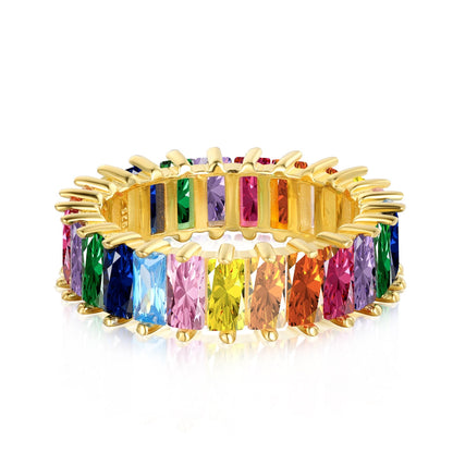 [Luck&Love]Unique Colorful Radiant Cut RIng