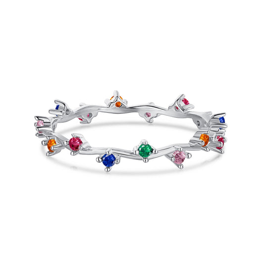 [Luck&Love]Radiant Colorful Round Cut Daily Ring