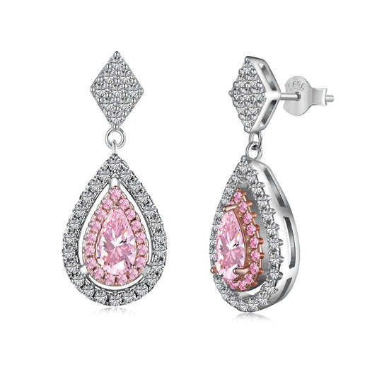 [Luck&Love]Ornate Delicate Water Drop Shape Banquet Earrings