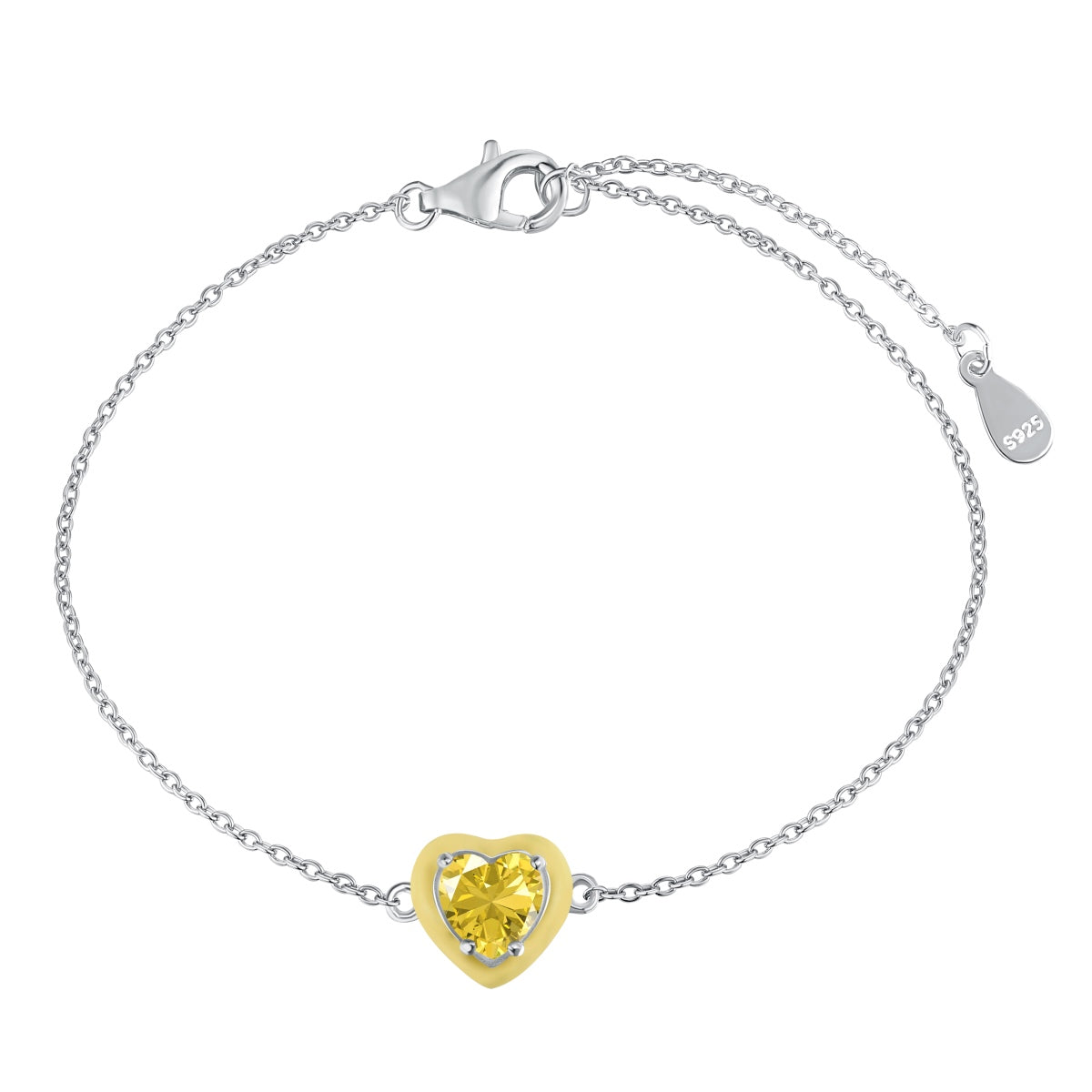 [Luck&Love]Sparkling Romantic Heart Shape Lover Bracelet