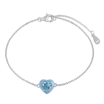 [Luck&Love]Sparkling Romantic Heart Shape Lover Bracelet