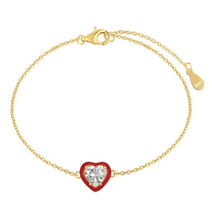 [Luck&Love]Sparkling Romantic Heart Shape Lover Bracelet