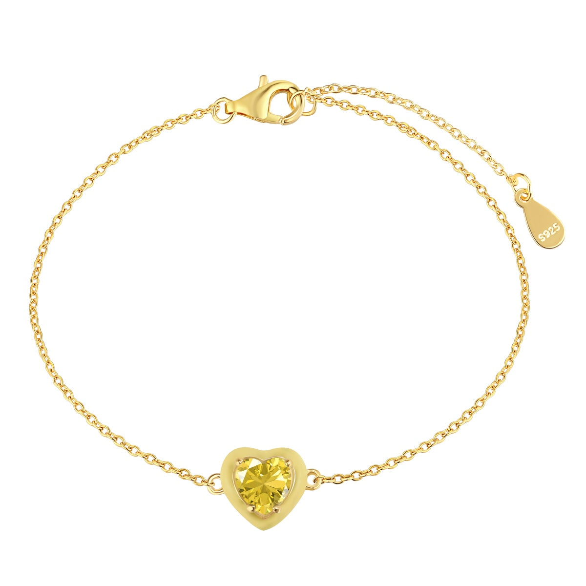 [Luck&Love]Sparkling Romantic Heart Shape Lover Bracelet