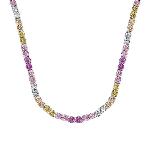 [Luck&Love]Delicate Colorful Tennis Necklace