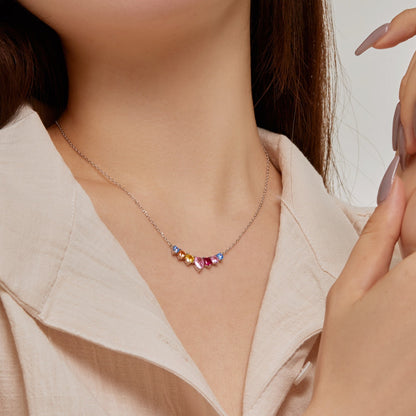 [Luck&Love]Dainty Colorful Heart Necklace