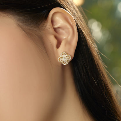 [Luck&Love]Lucky Four-Leaf Clover Exquisite Earrings