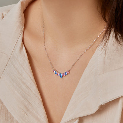 [Luck&Love]Dainty Colorful Heart Necklace