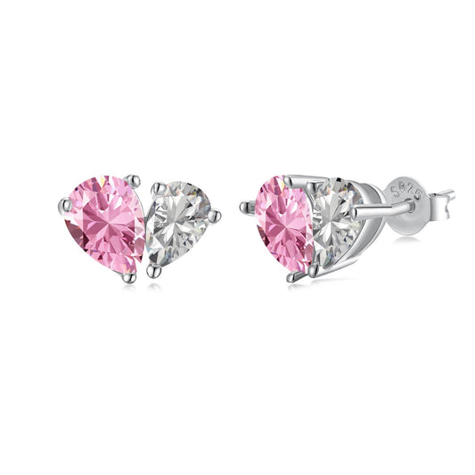 [Luck&Love]Dazzling Elegant Heart Cut Lover Earrings