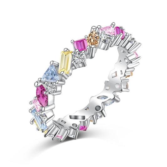 [Luck&Love]Dazzling Polychromatic Multi cut Daily Ring