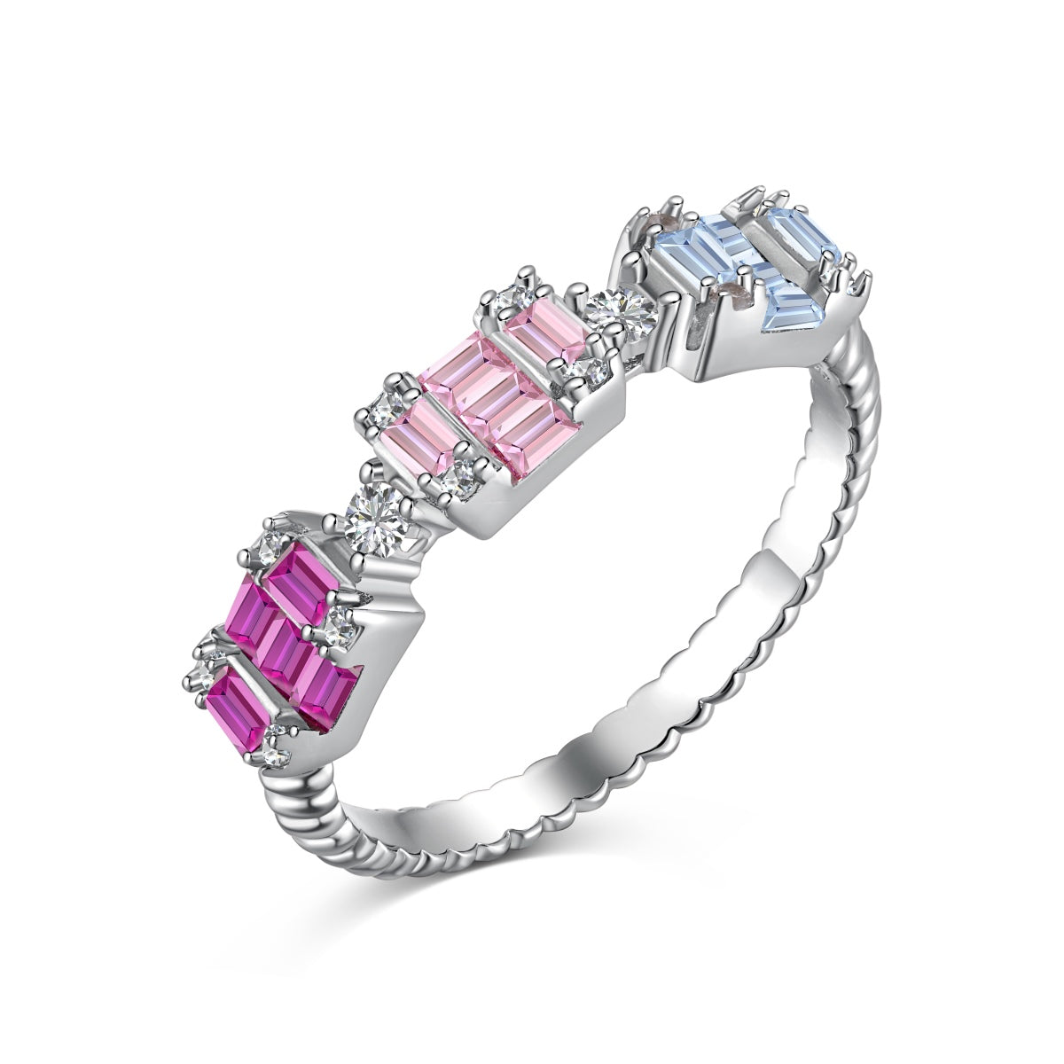 [Luck&Love]Unique Colorful Emerald Cut Party Ring