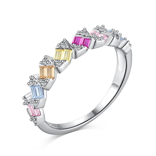 [Luck&Love]Delicate Vibrant Emerald Cut Daily Ring