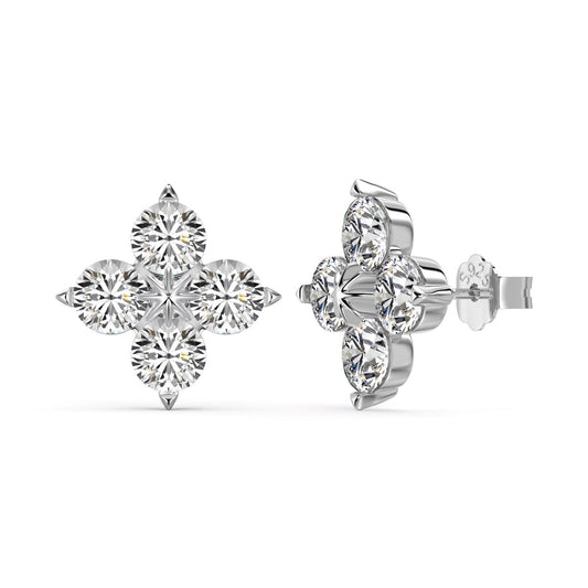 [Luck&Love]Four-Leaf Clover Eight-Pointed Star Earrings