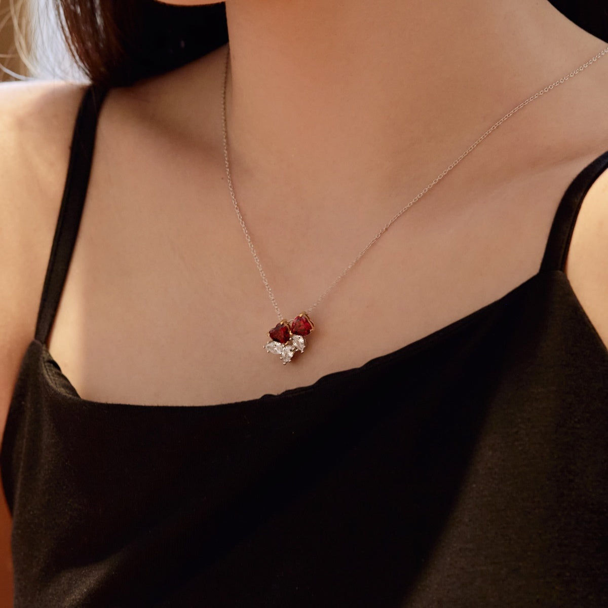 [Luck&Love]Dainty Red Heart Necklace