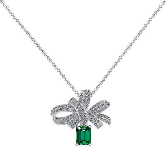 [Luck&Love]Luxurious Flower Shape Emerald Cut Necklace