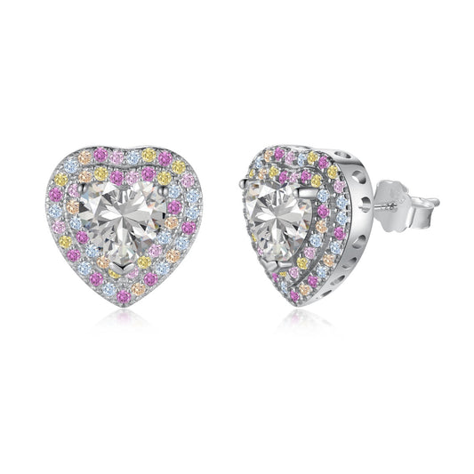 [Luck&Love]Dazzling Heart Shape Lover Earrings