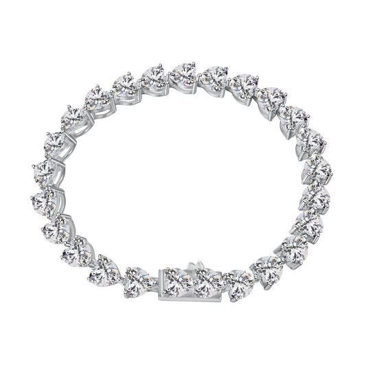 [Luck&Love]0.75 Carat Elegant Romantic Heart Shape Lover Bracelet