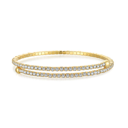 [Luck&Love]Row of Diamonds Round Fashion Bracelet