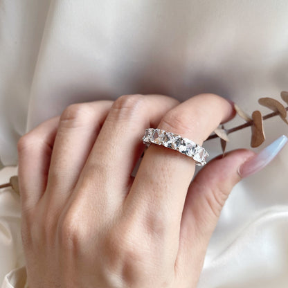 [Luck&Love]Elegant Princess Cut Tennis Ring