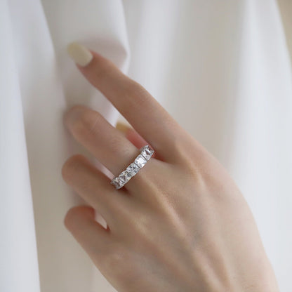 [Luck&Love]Elegant Princess Cut Tennis Ring